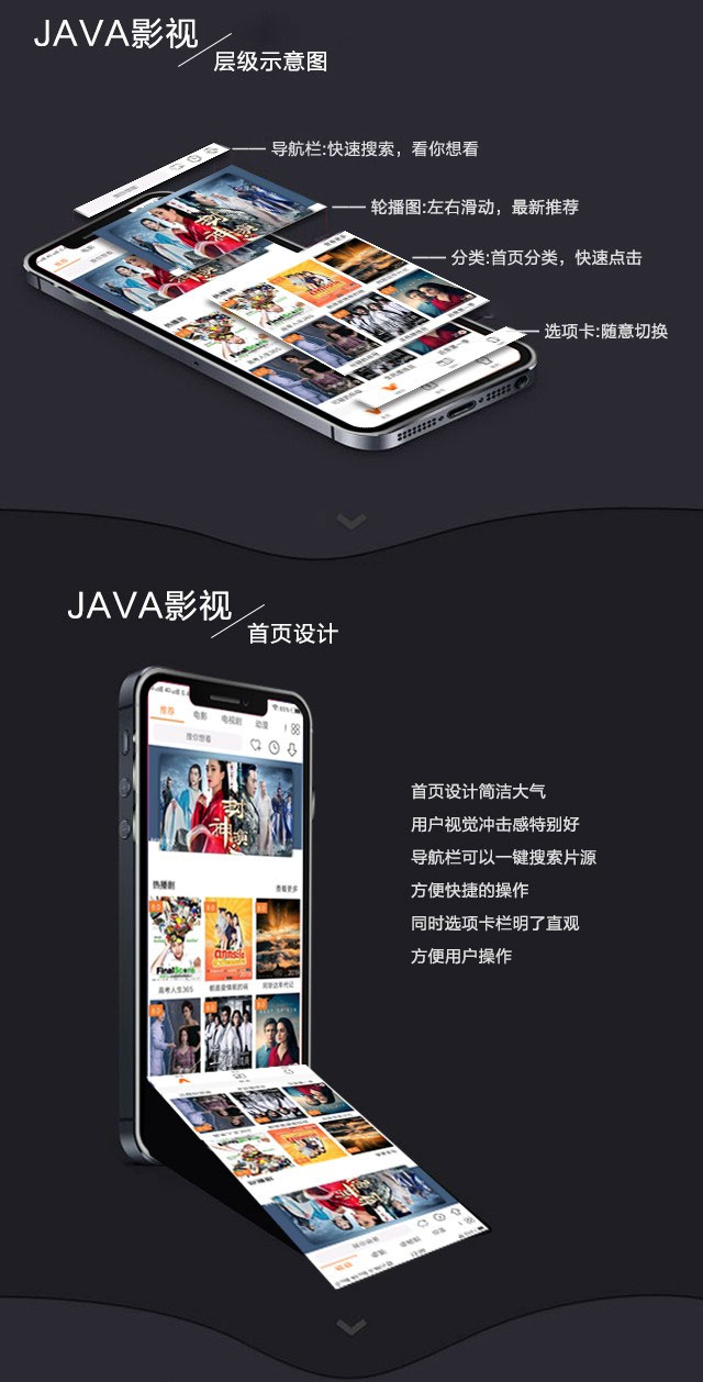 2019新UI新版JAVA原生双端影视APP投屏影视APP源码插图(1)