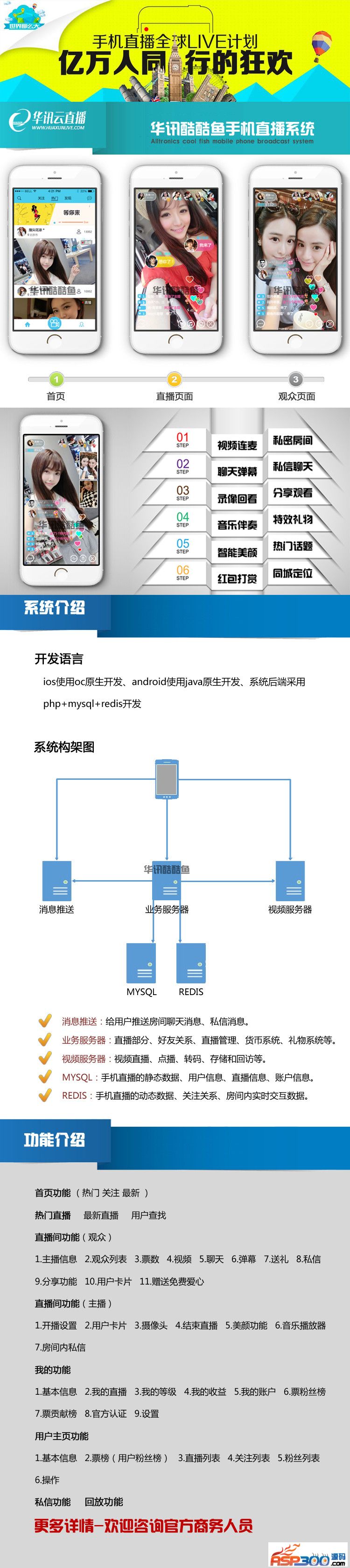 最新华讯手机APP直播系统源码|手机直播源码|秀场源码,仿映客|花椒直播源码[安卓源码]插图