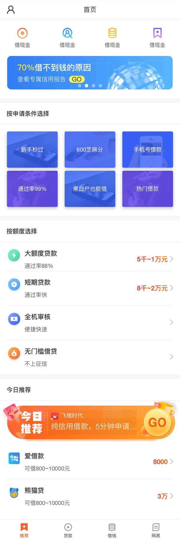 金融贷款p2p平台手机模板插图