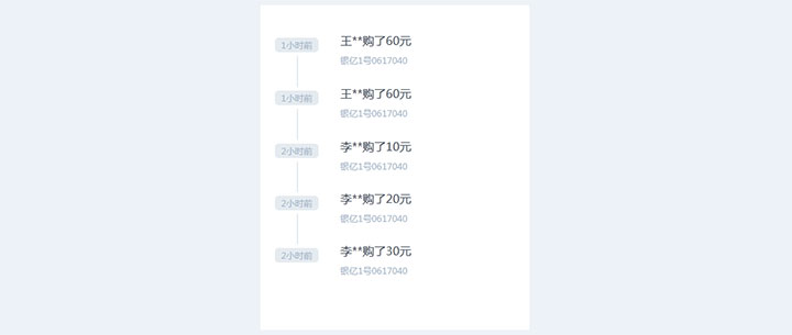 jQuery购买记录列表文字滚动更新代码插图