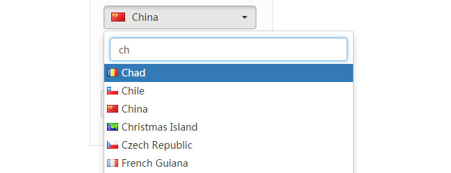 jQuery下拉框国家选择代码插图