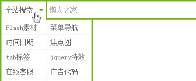 jquery搜索栏select下拉选择框插图