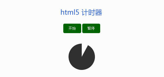 带开始暂停按钮的html5圆形计时器代码插图