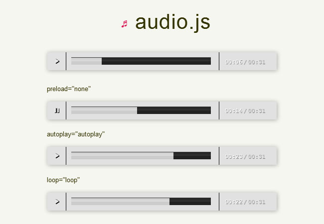 audio.js网页音乐播放器插件代码插图