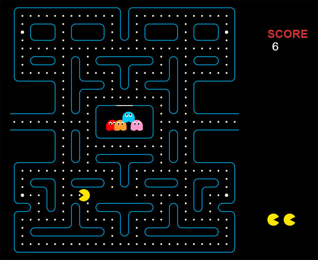 html5 pacman吃豆人游戏代码插图