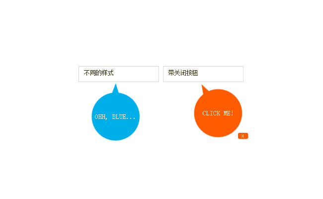 jQuery自定义方向网页气泡提示框代码插图