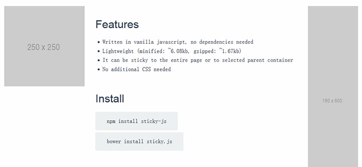 Sticky-js网站滚动左右固定浮动层代码插图