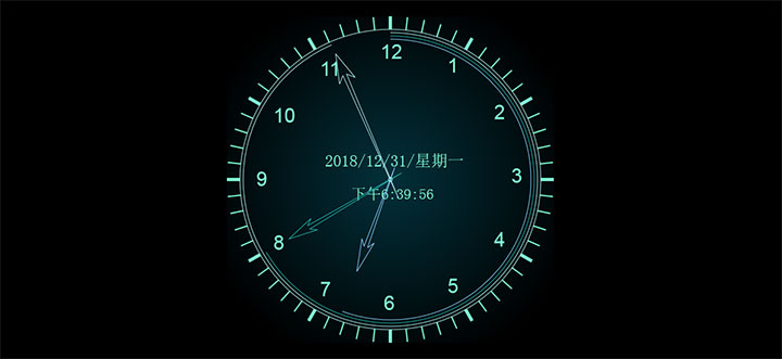 html5 canvas创意个性圆形时钟代码插图