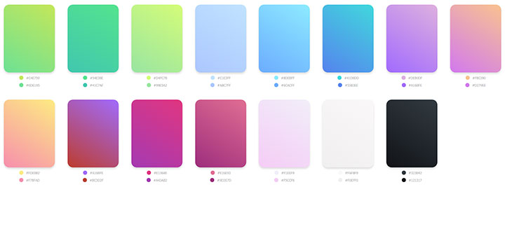 15种CSS3渐变颜色色板配色代码插图